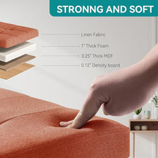 BRIAN & DANY Small Ottoman with Storage, Small Storage Ottoman, Folding Foot Stool with Wood Legs for Living Room and Bedroom Linen Rest Seat, 12.6