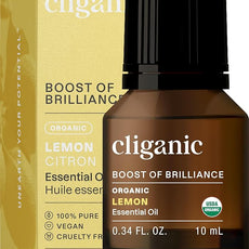 Cliganic USDA Organic Lemon Essential Oil, 100% Pure & Natural | Undiluted, for Aromatherapy, Household Cleaning | Non-GMO Verified (Packaging May Vary)