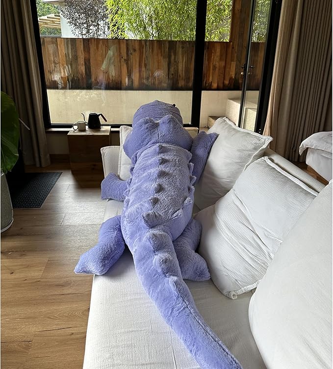 Hofun4U Alligator Plush Pillow, 61 inch Alligator Stuffed Animal, Home Decoration Christmas Valentine’s Birthday Gift for Boys Girls Adults Kids(Blue/Purple)