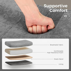 MAISON ARTS Counter Height Bar Stools Set of 3 for Kitchen Counter Solid Wood Legs with Fabric Saddle Seat Farmhouse Barstools for 34