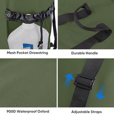 BALEINE 120L Laundry Bag Backpack, 900D Oxford Fabric Large Travel Laundry Bags with Shoulder Straps and 2 Mesh Pockets for College Dorm, Apartment, Laundromat (Green, 120L)