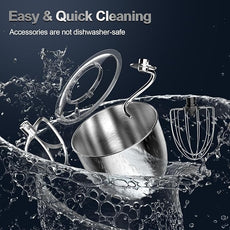 Stand Mixer, 6.5QT 10-Speed Tilt-Head Electric Stand Mixer, 3-In-1 Kitchen Mixer with Bowl, Dough Hook, Whisk and Beater, Food Mixer for Baking, Cake and Most Home Cooks, Beige