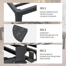 MAF 10 Inch Twin Size Metal Platform Bed Frame with Round Corner Legs, 3000 LBS Heavy Duty Steel Slats Support, Noise Free, No Box Spring Needed, Easy Assembly