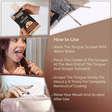 MasterMedi Tongue Scraper with Case Easy to Use Tongue Scraper for Adults, Tongue Cleaner for Oral Care & Hygiene Copper Set of 2 (with Travel Case)