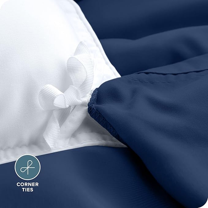 Bare Home Bedding Duvet Cover King Size - Premium 1800 Super Soft Collection - Lightweight, Cooling - Soft Breathable Bedding Duvet Cover (King, Dark Blue)