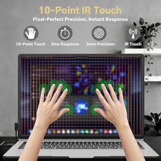 10-Point Infrared Touch Screen Frame for MacBook Air 15 Inch, High-Precision Magnetic Touchpad, Trackpad Activator with Multi-Gesture Control, Ultra-Thin Hard Shell Case & Passive Stylus Pen Included