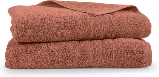 Martex 2-Pack Ultimate Performance Bath Sheet Set – 100% Cotton – 33” x 65” – Extra Large Bath Towels – Versatile – Low-Linting – Supersoft Bathroom Set – Super Absorbent – Easy Care – Terracotta