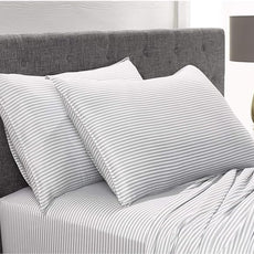 Pure Bamboo California King Sheets, Genuine 100% Organic Viscose Derived from Bamboo Bed Sheet Set, Soft & Cooling, Double Stitching, 2 Year Quality Promise (California King, Stripes)