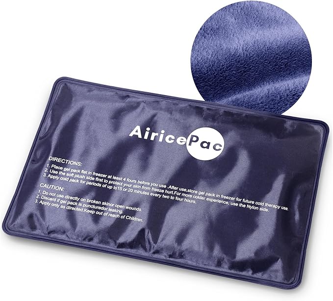 2 Ice Packs for Pain Relief, Gel Cold Pack for Knee Neck Shoulder Ankle Elbow Hip Back Injuries Reusable, Hot & Cold Compress Therapy for Swelling, Bruises, Surgery, 7”x 11”, Blue