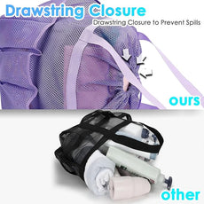 Mesh Shower Caddy Portable with Drawstring, Dorm Room Essentials for College Girls Guys, 8-Pocket Large Shower Bag Basket Tote for Camping Beach Gym Travel Toiletry Bathroom