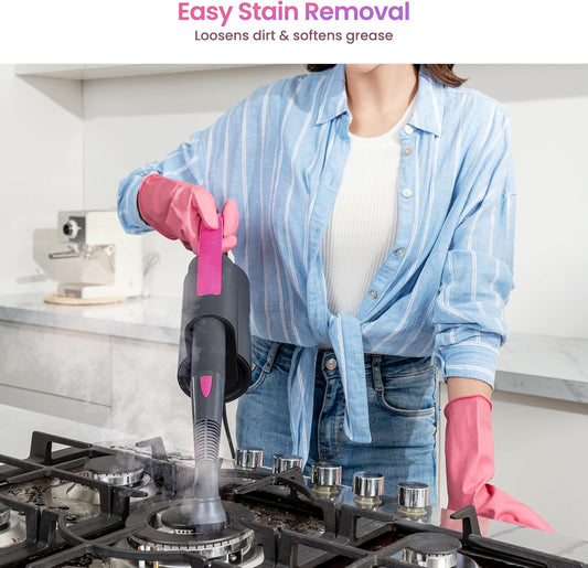 Schenley Steam Mop Cleaner with Detachable Handheld Steamer for Cleaning Hardwood, Laminate Floor, Tiles and Grout, with 14-in-1 Multi-purpose Accessories and Washable Microfiber Pads Dormly