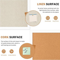 Double-Sided Large Cork Board with Linen, 24