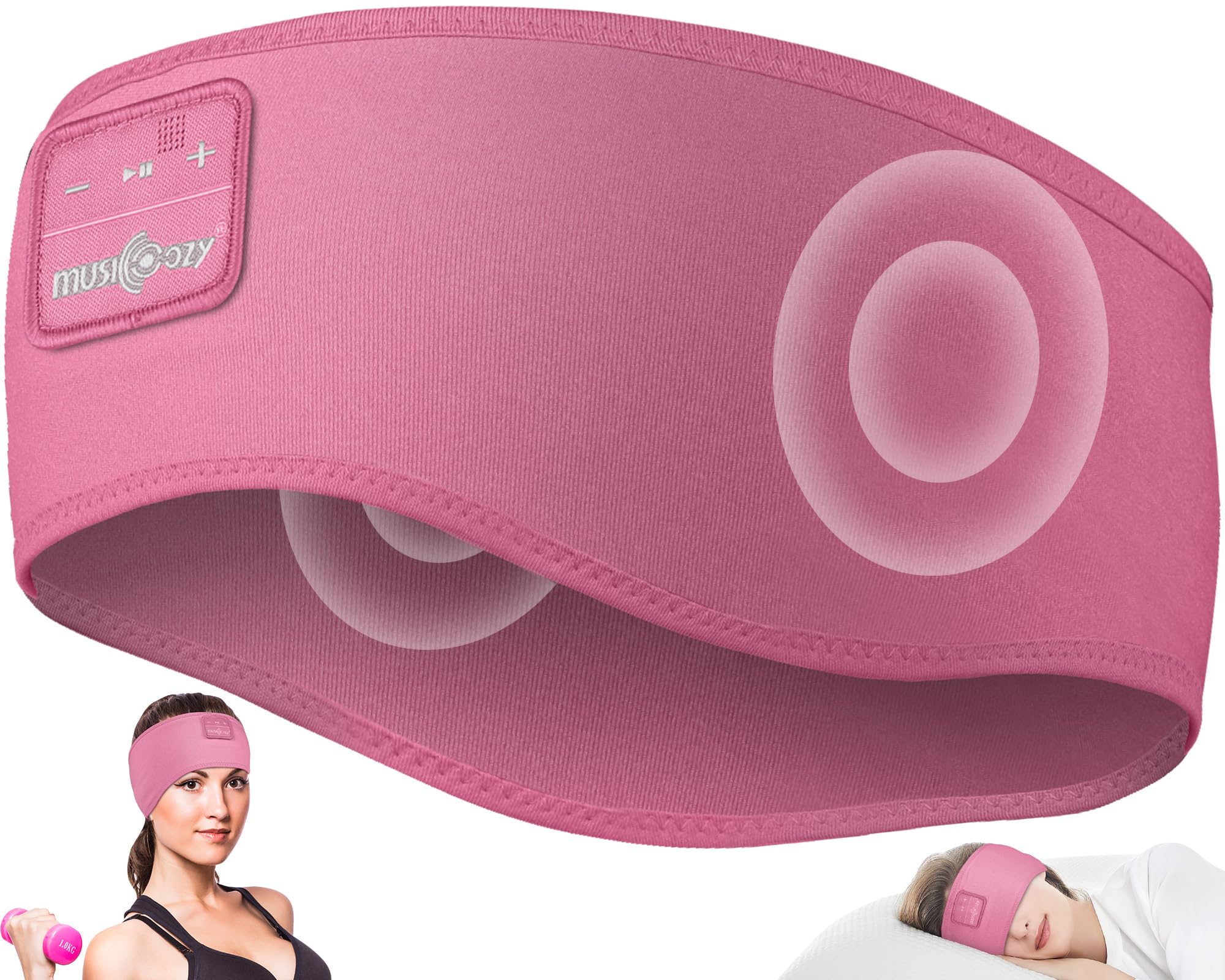 MUSICOZY Sleep Headphones Bluetooth 5.4 Headband, Sports Wireless Earphones Sweat Resistant Earbuds Sleeping Headphone with Ultra-Thin HD Stereo Speaker for Workout Running Cool Gadgets Unique Gifts Dormly