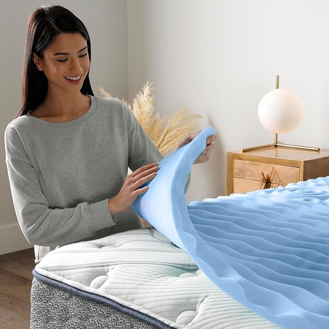 Serta Comfort Zone Cooling Memory Foam Mattress Topper, 1.5 Inch, Twin