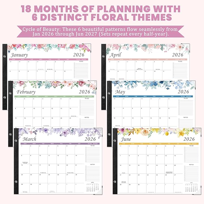 Desk Calendar 2026-2027 – 22" x 17" Large Desk Calendar Runs From January 2026 to June 2027