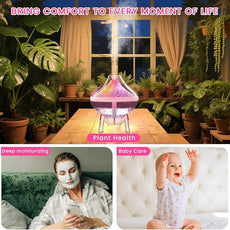 Humidifiers for Bedroom Cool Mist Ultrasonic Small Humidifier with Humidity Sensor Auto Shut Off LED Colorful Gradient Light Mini Humidifier For Plants,Bedroom,Baby Room,Office, Home（Pink)