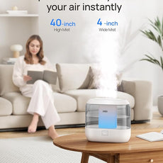 Dreo Smart Humidifiers for Bedroom, Top Fill 4L Cool Mist Humidifier with Nightlight, 36H Runtime, Touch/APP/Voice Control, Quiet Ultrasonic Humidifiers for Large Room, Home, Baby, Plants, Office