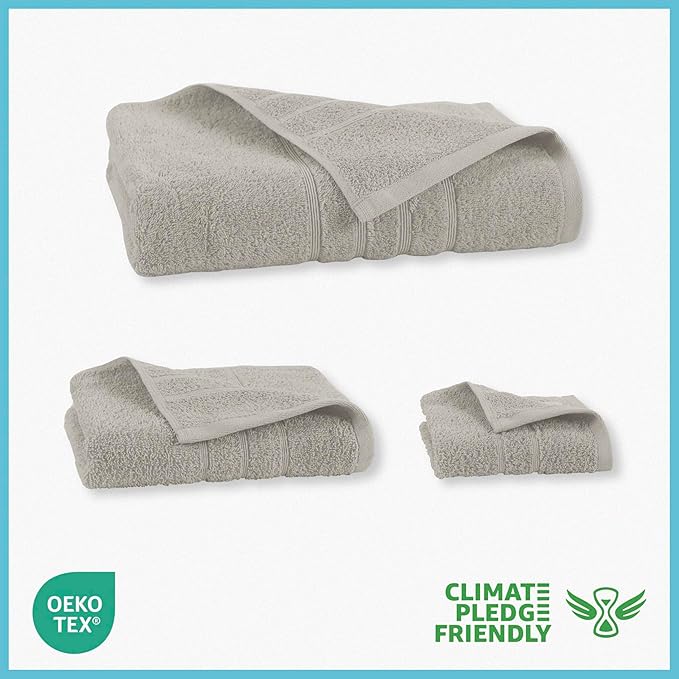 Martex 6-Piece Towel Set – Ultimate Performance – 100% Cotton – 2 Bath Towels – 2 Hand Towels – 2 Wash Cloths – Versatile – Low-Linting – Supersoft & Absorbent Bathroom Set – Easy Care – New Sand