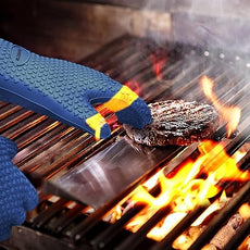 KITCHEN PERFECTION XL Silicone Smoker Oven Gloves-Extreme Heat Resistant BBQ Gloves-Handle Hot Food Right on Your Grill Fryer&Pit|Waterproof Grilling Cooking Baking Mitts|Superior Value Set+3 Bonuses