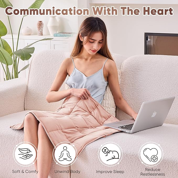 Pink Weighted Lap Blanket for Adults 5lbs, 24"x29", Cooling Heavy Throw Blanket, Portable Travel Weighted Blankets, Soft Small Blankets Gift for Sleeping