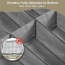 homyfort 32 Pairs Shoe Organizer Under Bed, Underbed Shoe Storage Boxes Bins, Organizador De Zapatos, Extra Large Zapateras Organizer, Grey, Set of 2