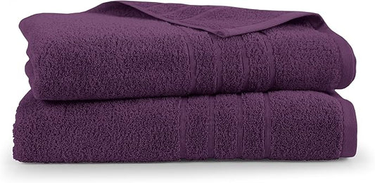 Martex 2-Pack Ultimate Performance Bath Sheet Set – 100% Cotton – 33” x 65” – Extra Large Bath Towels – Versatile – Low-Linting – Supersoft Bathroom Set – Super Absorbent – Easy Care – Dark Purple
