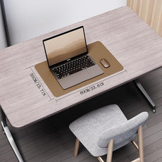 YSAGi Double-Sided Desk Pad, Leather Desk Mat, Eco Cork Desk Pad Protector, Large Mouse Pad for Desk, Waterproof Desk Blotter Pad, Desk Writing Pad for Office Work/Home(23.6