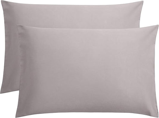 FLXXIE 2 Pack Microfiber Queen Pillow Cases, 1800 Super Soft Pillowcases with Envelope Closure, Wrinkle, Fade and Stain Resistant Pillow Covers, 20x30, Smoky Grey