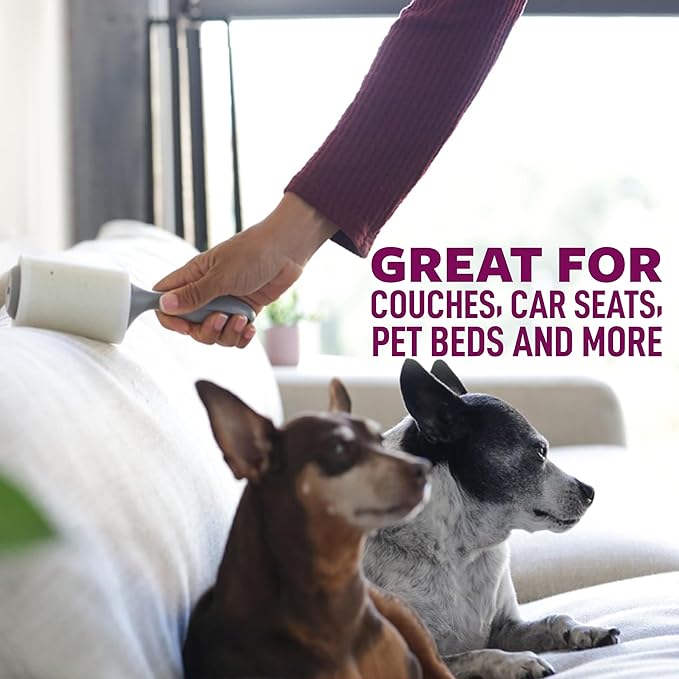 Scotch-Brite Pet Hair Pickup Extra Sticky Lint Roller, Designed for Removing Fur + Fluff on Couches, Clothes, Dog and Cat Beds, & More, 2 Pack, 200 Easy-Tear Adhesive Sheets Total