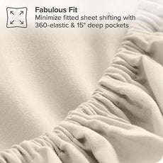 Bare Home Bed-in-A-Bag 8 Piece Comforter & Sheet Set - Split King - Goose Down Alternative - Ultra-Soft 1800 Premium Bedding Set (Split King, Sand/Sand)