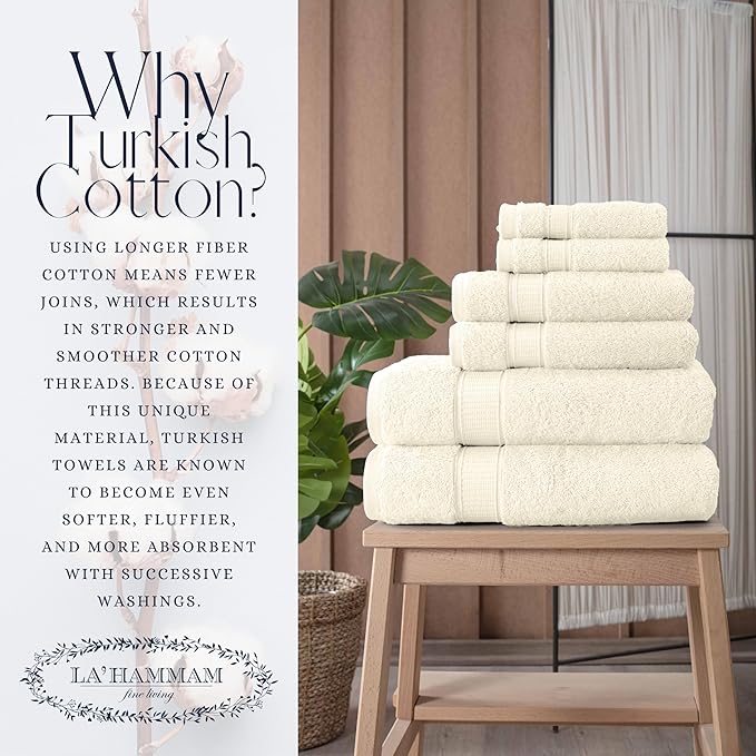 Personalized Towels, Hotel & Spa Quality, Super Soft, Highly Absorbent, 100% Turkish Genuine Cotton Monogrammed 2 Piece Bath Towel Set for Bathroom, Spa, Gym, Shower, Pool, College Dorm, Cream