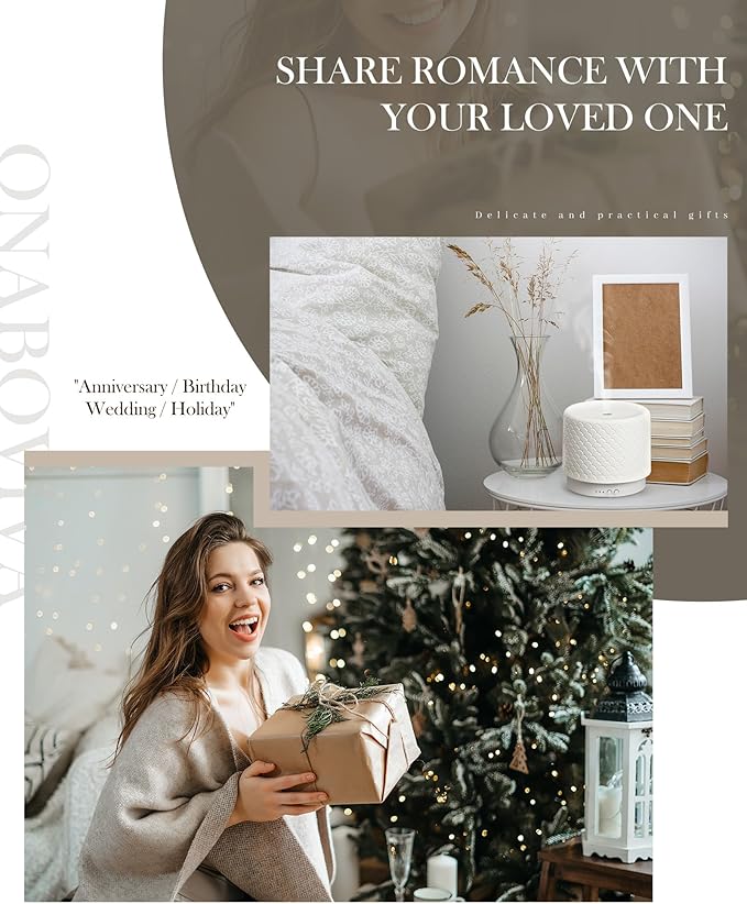 Essential Oil Diffuser, 280ml Ceramic Aromatherapy Diffuser with Ultrasonic Cool Mist Humidifier, Timer, Auto Shut-Off, Large Room Aroma Diffuser for Home, Bedroom, Office, Yoga