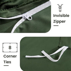 NEXHOME PRO Duvet Cover Full Size, Blue 3 Pieces Boho Tufted Duvet Cover Set, Soft and Lightweight Microfiber Comforter Cover Set for All Season (Forest Green,80 x 90)-No Comforter