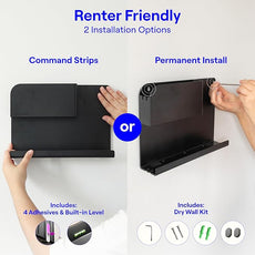 WallShelfie Bedside Wall Organizer & Bedside Shelf, Room Decor, Dorm Room Essential, Floating Bedside Shelf Wall Mount Organizer, Remote Control Holder, RV Accessories, Floating Shelves (Black)