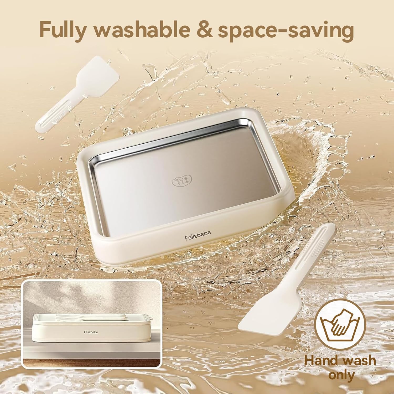 Rolled Ice Cream Maker, Felizbebe Instant Ice Cream Roller Tray with Lid and 2 Spatulas, Food Grade Premium Stainless Steel Cold Plate No-electricity for Fun Family Activities, DIY Parent-Child Time Dormly