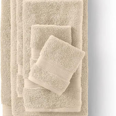 Lands' End Supima Towel Dark Sand Washcloth Set