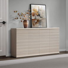 SICOTAS Buffet Cabinet with Storage Accent Sideboard Modern Credenza with Doors & Shelves Fluted Media Console Mid Century Coffee Bar Table for Living Room Kitchen Dining Room Hallway (2PCS)