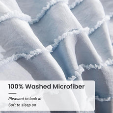 NEXHOME PRO California King Duvet Cover, Blue 3 Pieces Boho Tufted Duvet Cover Set, Soft and Lightweight Microfiber Comforter Cover Set (Blue Cal King, 104 x 98)-No Comforter