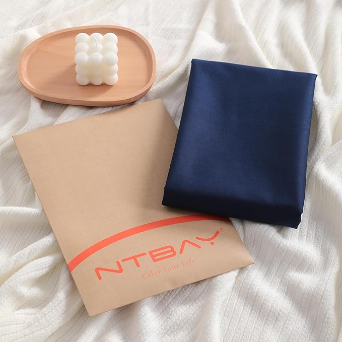 NTBAY King Cotton Pillowcases - Envelope Closure 20x36 Pillowcases Set of 2, Breathable and Soft Bed Pillow Cases, Navy Blue
