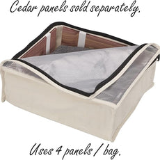 Household Essentials 3321-1 Cedarline Natural Cotton Canvas Zippered Sweater Bag | Storage Bag for Closets and Under the Bed | 2-Pack