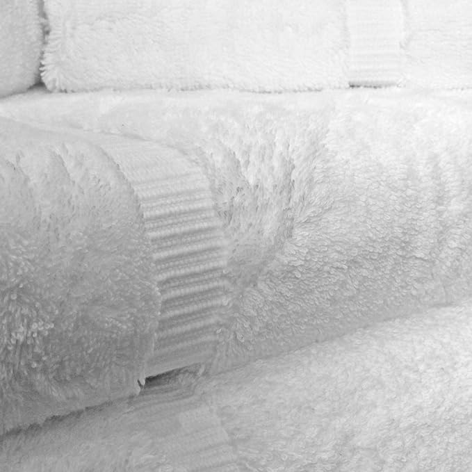 Towel Bazaar Premium Cotton Super Soft and Absorbent Turkish Towels (8-Piece Towel Set, White)