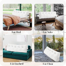Large Bolster Triangular Headboard Wedge Backrest Positioning Support Bed Rest Reading Pillows Headboard Wedge Pillows for Day Bed with Removable Cover