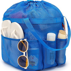 Mesh Shower Caddy Portable with Drawstring, Dorm Room Essentials for College Girls Guys, 8-Pocket Extra Large Shower Bag Basket Tote for Camping Beach Gym Travel Toiletry Bathroom