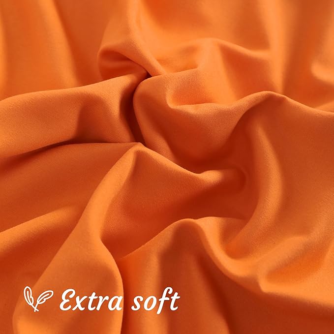 NTBAY King Pillow Cases Set of 2, 2 Pack Brushed Microfiber 20x36 Pillow Cases, Soft, Wrinkle, Fade, Stain Resistant Orange Pillow Cases with Envelope Closure, 20x36 Inches, Orange