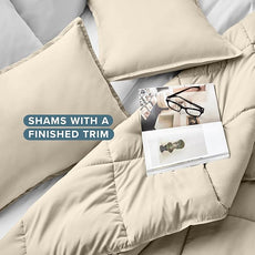 Bare Home Comforter Set - Oversized King Size - Ultra-Soft - Goose Down Alternative - Premium 1800 Series - All Season Warmth (Oversized King, Sand)