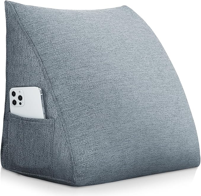 Wedge Pillow Headboard Reading Pillow Triangular Backrest Support Pillow for Sitting in Bed Positioning Support Pillow for Sofa Daybed Removable Cover
