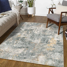 Lahome Washable 5x7 Area Rugs for Living Room, Grey Neutral Modern Abstract Rug for Bedroom Non Slip, Soft Contemporary Low Pile Indoor Carpet for Dorm Guest Dining Room Table Apartment