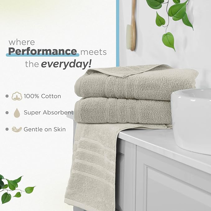Martex 2-Pack Ultimate Performance Bath Sheet Set – 100% Cotton – 33” x 65” – Extra Large Bath Towels – Versatile – Low-Linting – Supersoft Bathroom Set – Super Absorbent – Easy Care – New Sand