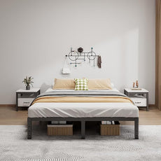 Metal Bed Frame King Size - 12 Inch Heavy-Duty King Platform Bed Frame No Box Spring Needed, Easy Assembly, Noise-Free, Sturdy Mattress Foundation, Underbed Storage Space