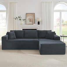105''Sectional Cloud Couch with L Shaped Chaise,Modern Modular Sectional Sofa,Comfy Sectional Couches for Living Room,Bedroom,Apartment(Dark Grey, 105''W Right Facing Chaise)